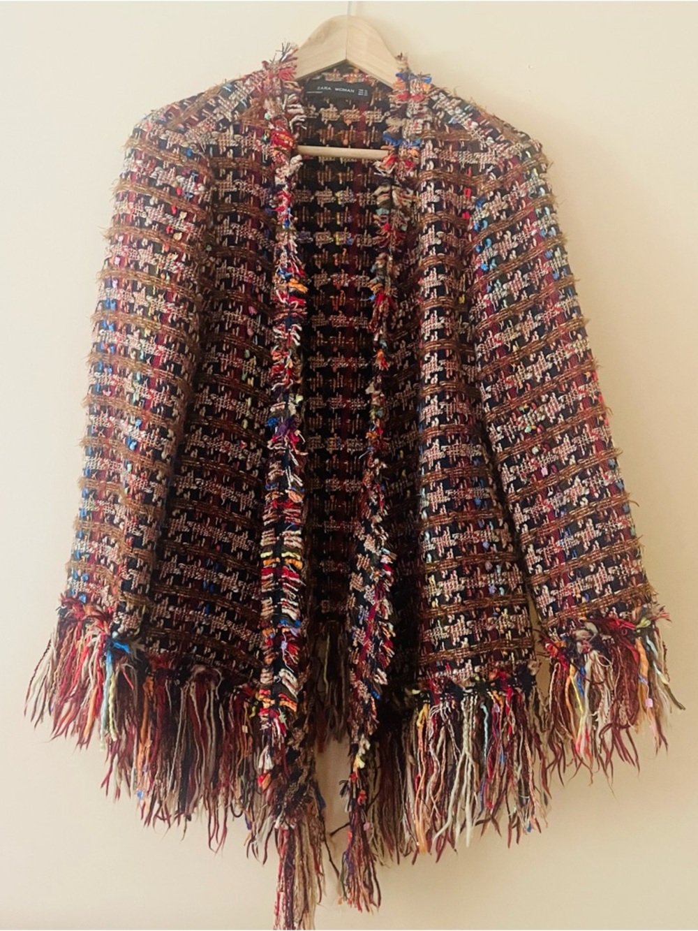 Zara Women's Multi-color Tassle Knit Cardigan